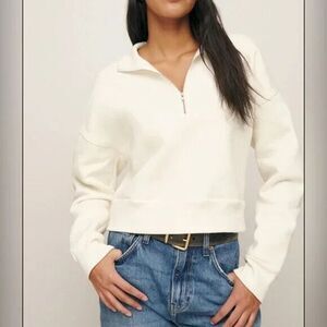 Women's Cream Half-Zip Sweater
